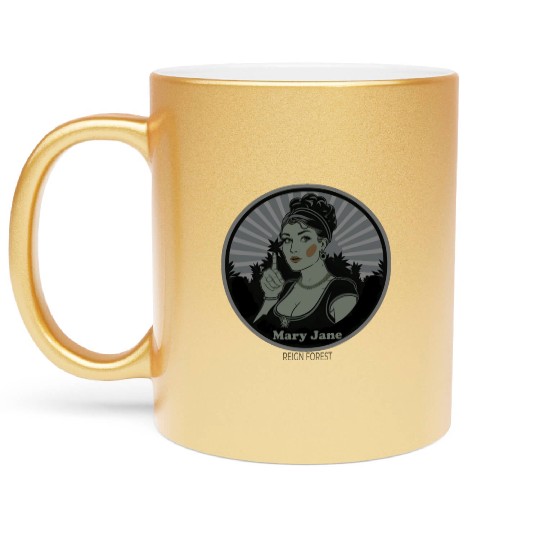 Mary Jane Lady Marijuana Funny Graphic Metallic Mugs