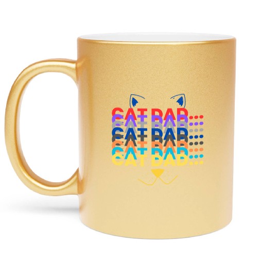Cat Dad, Cat Lover, Gift For Dad, Cute cat dad Metallic Mugs