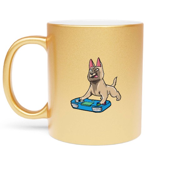 Belgian Malinois Gaming Kawaii Gamer Dog Lover Metallic Mugs