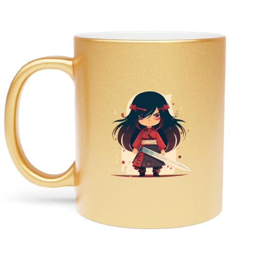 Girl Samurai Metallic Mugs