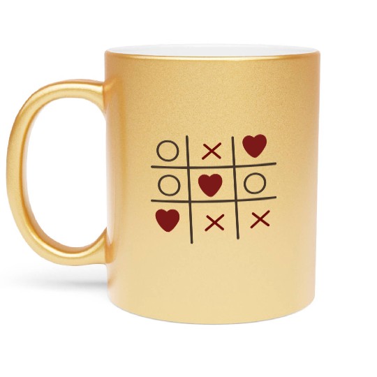 Cool Valentine s Day Criss Cross Heart Metallic Mugs