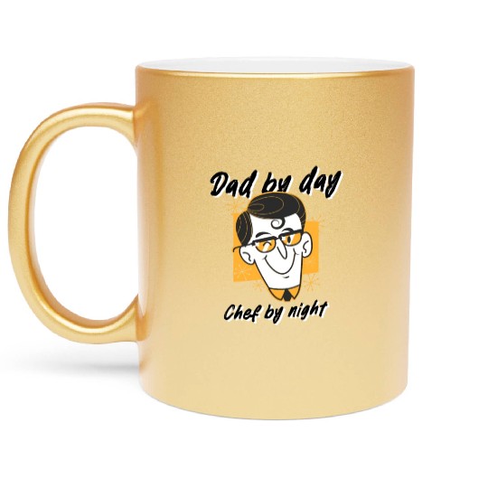 Dad by Day, Chef by Night Metallic Mugs