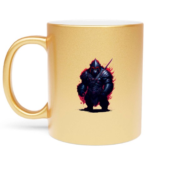 Amazing gorilla warrior Metallic Mugs