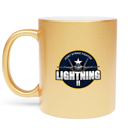 F35 Lightning 2 Patch Small logo red Metallic Mugs