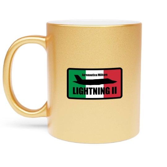 Italian F35 Lightning Small logo trending Metallic Mugs