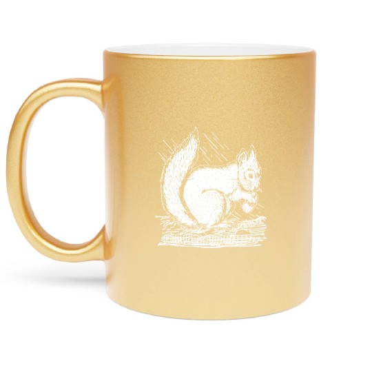 Squirrel Drawing Art Squirrel Lover Metallic Mugs