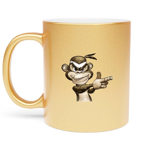 Gangster Monkey Graffity Handgun Metallic Mugs