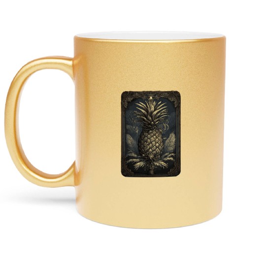 pineapple fruit tarot Metallic Mugs