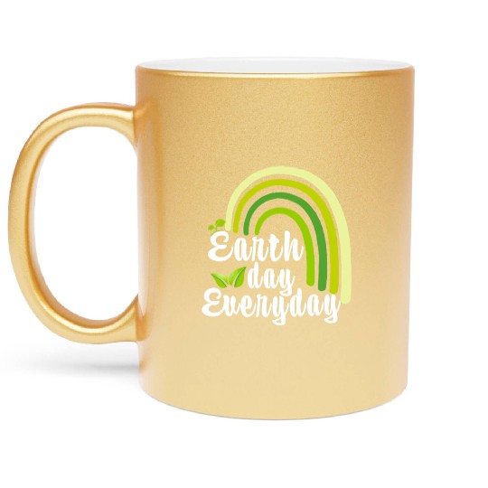 Earth Day Everyday Rainbow Earth Day 2023 Teacher Metallic Mugs