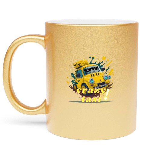 crazy taxi Metallic Mugs