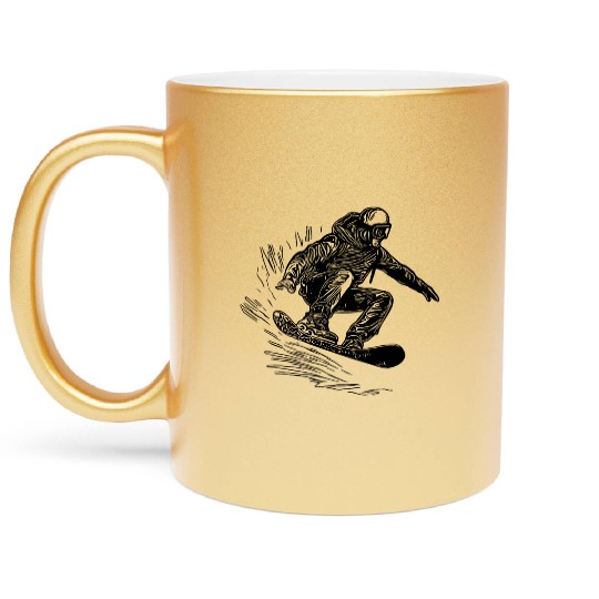 Snowboarding Jump Style Crass Snowboard Move Metallic Mugs