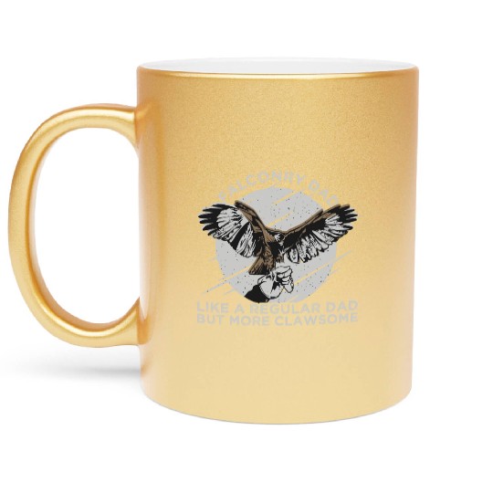 Falconry Dad Eagle Flying Metallic Mugs