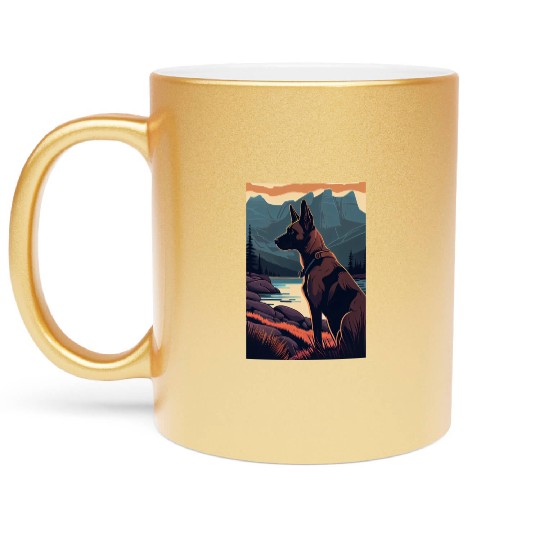 Belgian Malinois Nature Metallic Mugs