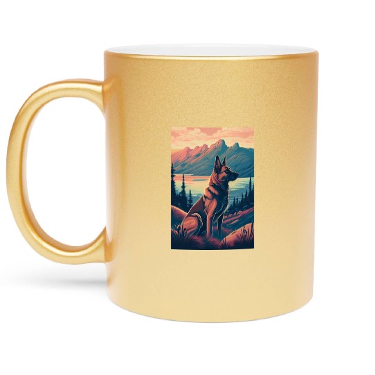Belgian Malinois Nature Metallic Mugs