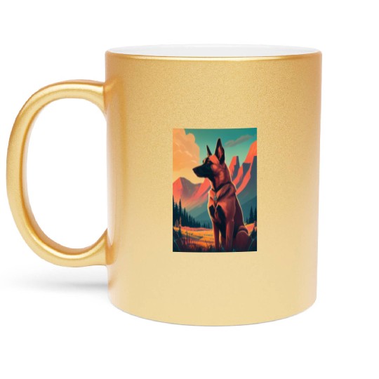 Belgian Malinois Nature Metallic Mugs