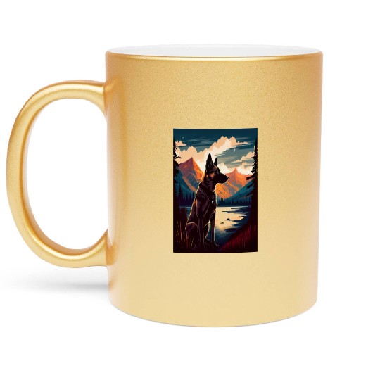 Belgian Malinois Nature Metallic Mugs