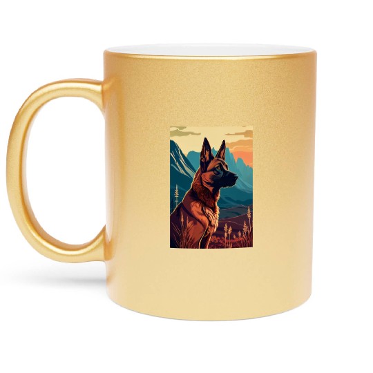 Belgian Malinois Nature Metallic Mugs
