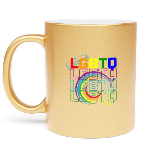 LGBTQ Design Pride Month Rainbow Flag LGBT Metallic Mugs