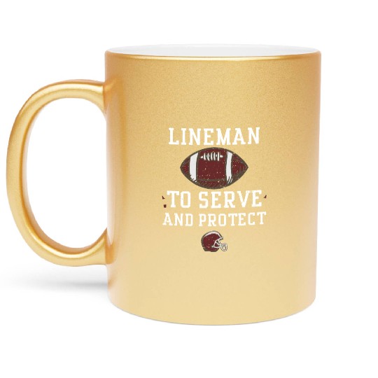 Lineman To Serve And Protect Metallic Mugs
