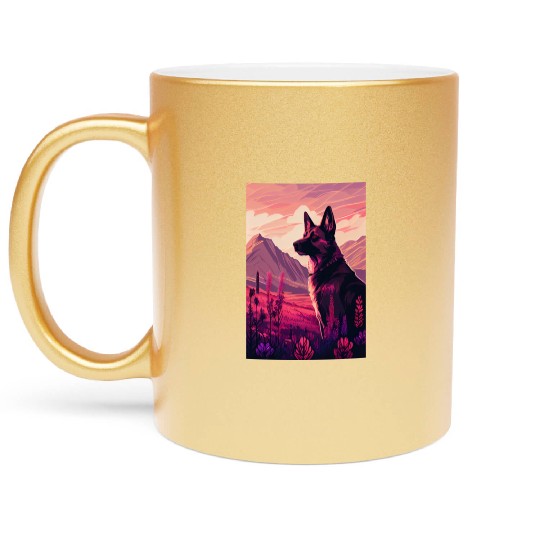 Belgian Malinois Nature Metallic Mugs