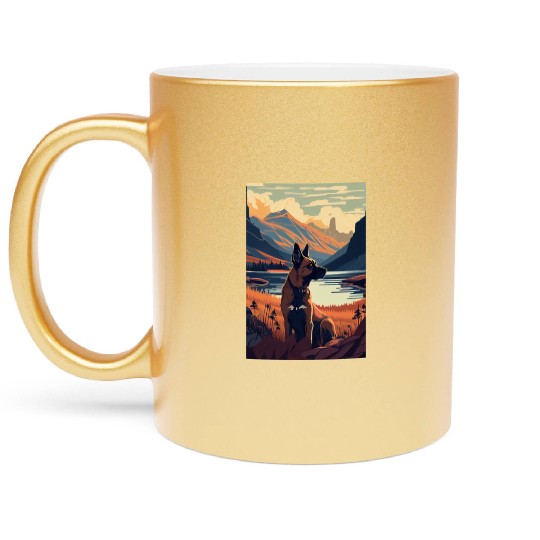 Belgian Malinois Nature Metallic Mugs