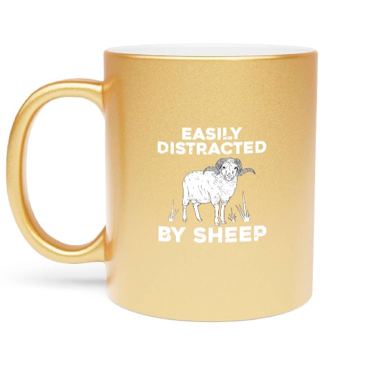 Cute Sheep For Men Women Lamb Farm Animal Farmer Metallic Mugs