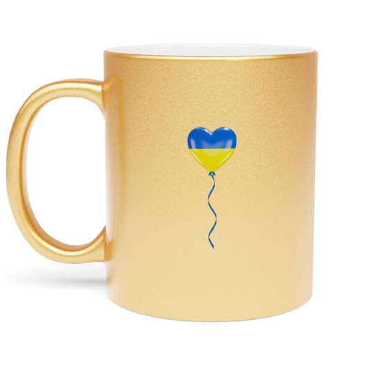 Solidarity and a heart for Ukraine Metallic Mugs