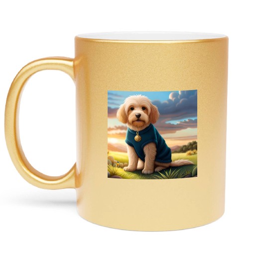 dog and wilderness Metallic Mugs