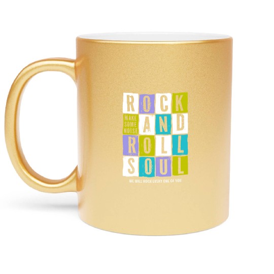 guitar player rock roll Metallic Mugs