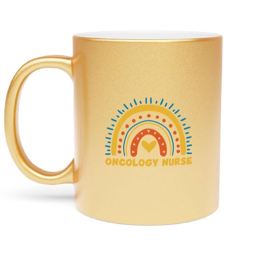 Great Oncology Nurse Rainbow RN Nurses Team Metallic Mugs