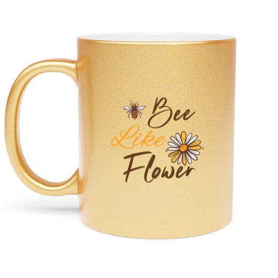 Bee like a flower Honey bee Metallic Mugs