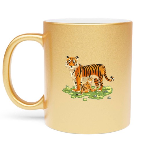 Mother And Son Tiger Metallic Mugs
