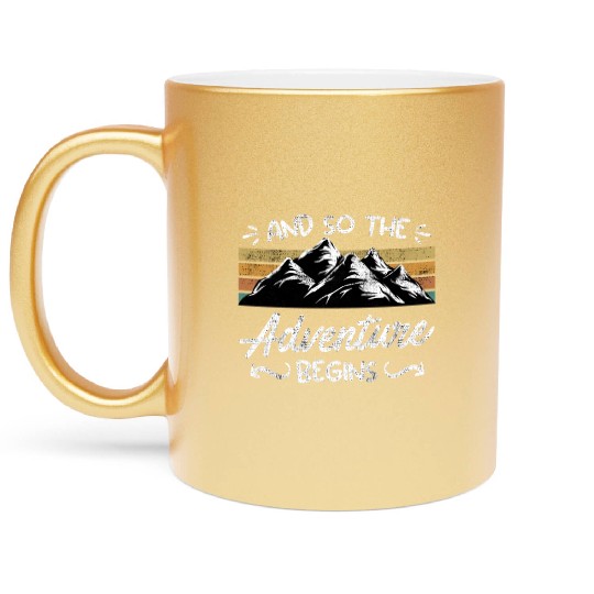 And so the Adventure begins Wanderlust Wanderer Metallic Mugs