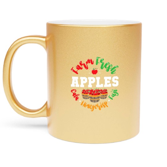 Apple Picking Farmer Fall For Toddlers Kids Women Metallic Mugs