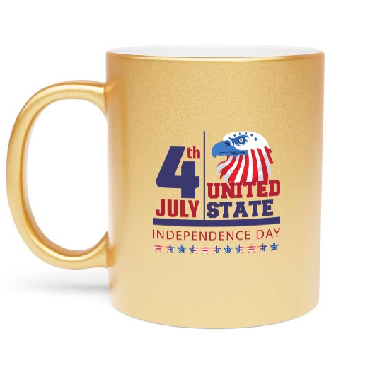 4th July Independence Day United State Eagle Metallic Mugs