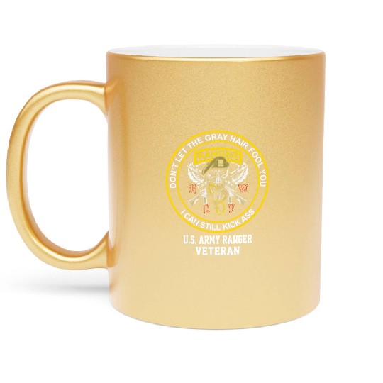 Funny Retired US Army Ranger Veteran USA Military Metallic Mugs