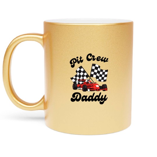 Race Car Matching Family Pit Crew Birthday Party Metallic Mugs