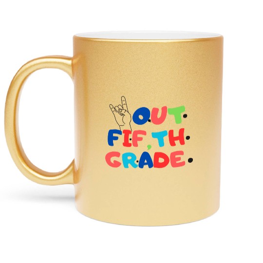happy last day of school teacher students graduati Metallic Mugs