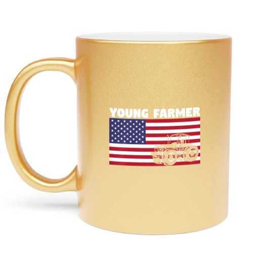 Kids Farm Lifestyle Tractor Lover Young Farmer Metallic Mugs