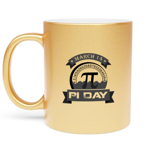 Funny Math Teacher Happy Pi Day25 Metallic Mugs