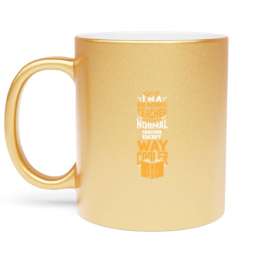 Cool Reading Teacher Metallic Mugs