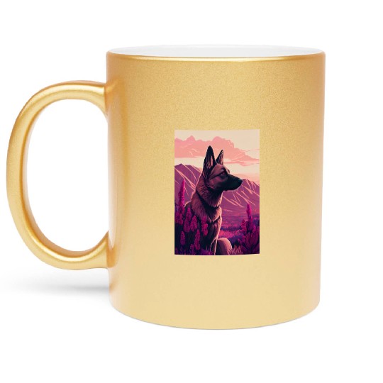 Belgian Malinois Nature Metallic Mugs