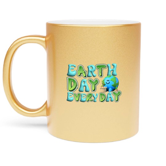 Earth day everyday Metallic Mugs