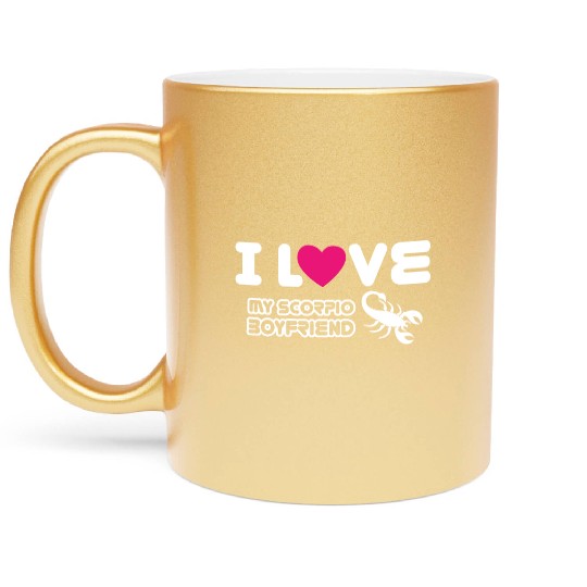 I Love My Scorpio Boyfriend Metallic Mugs