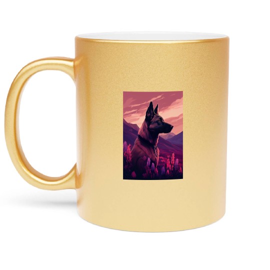 Belgian Malinois Nature Metallic Mugs