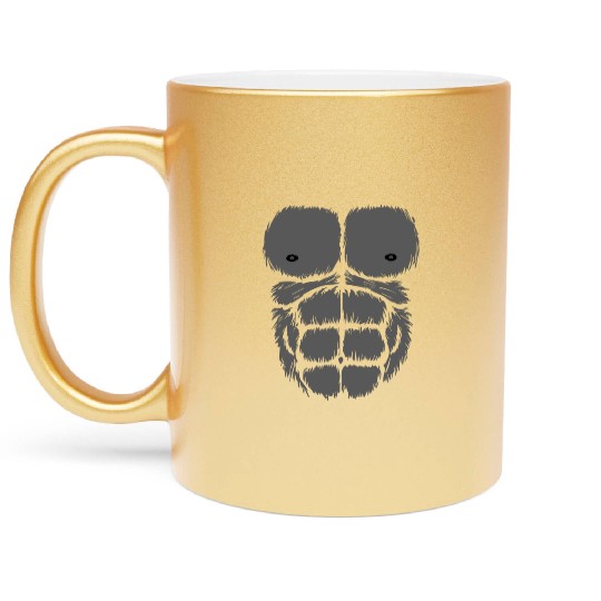 Gorilla Chest Belly Monkey Ape Muscle Kids Adult F Metallic Mugs