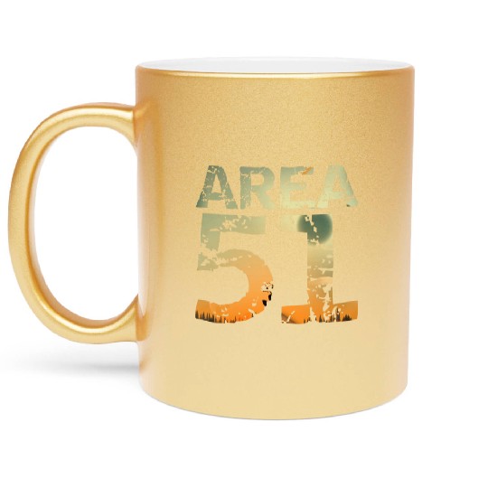 Area 51 UFO Design Metallic Mugs