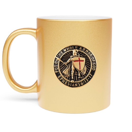 Armor Of God Christian Knight Metallic Mugs