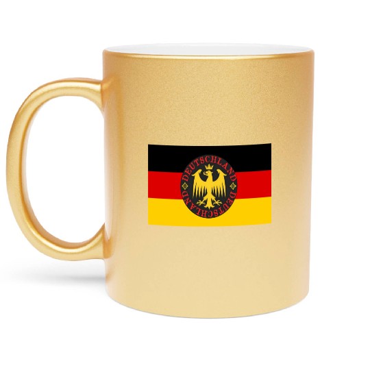 German Flag With Teutonic Eagle Metallic Mugs