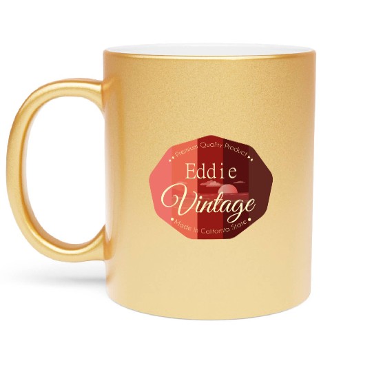 Eddie First Name Vintage Metallic Mugs